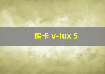 徕卡 v-lux 5